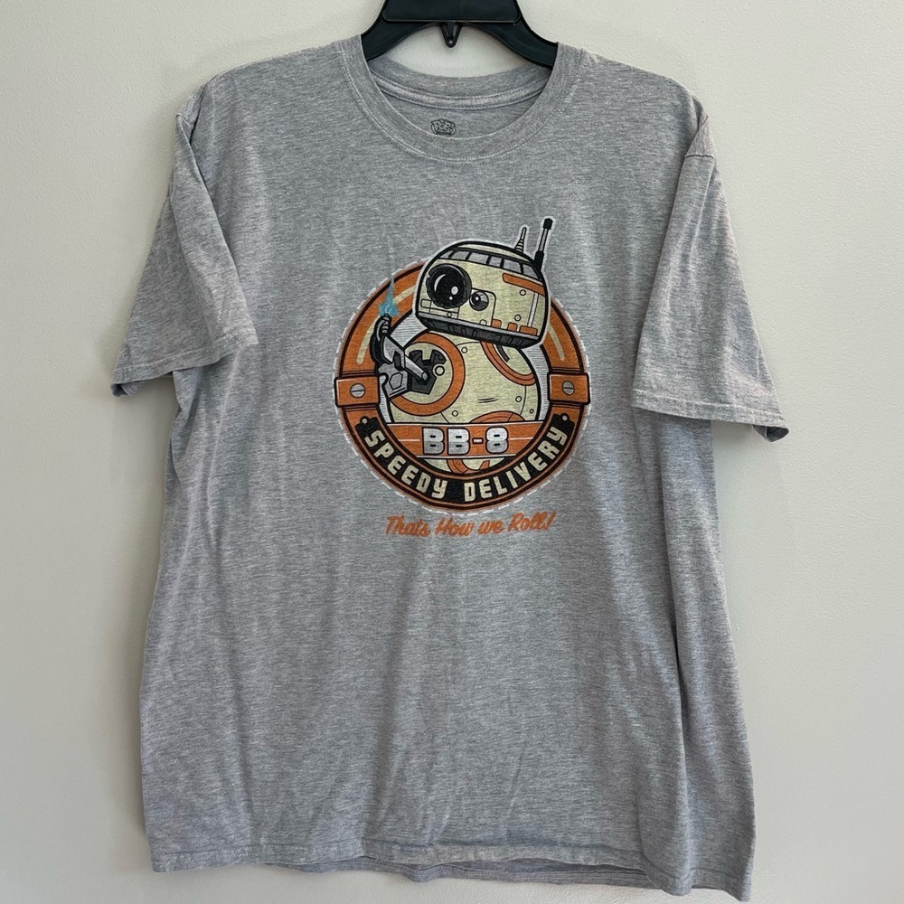 Funko Pop Star Wars T-Shirt BB-8 Gray Tee Mens Large